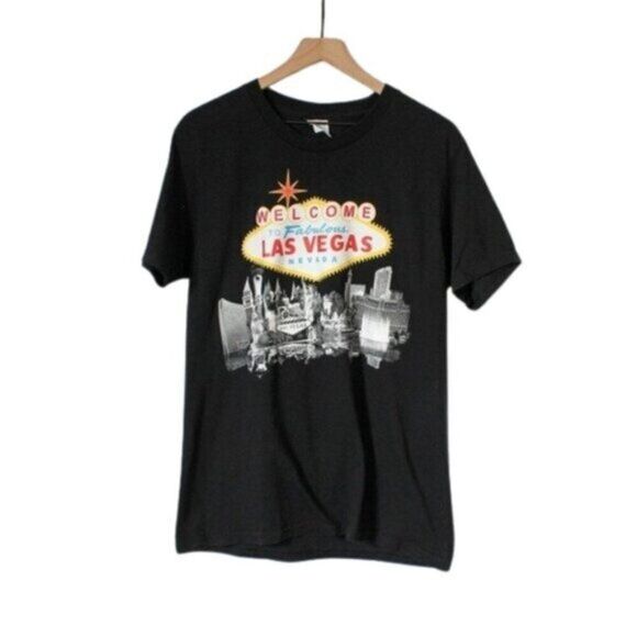Vintage Las Vegas Graphic Cotton Oversized Short Sleeved Tee Large - Picture 1 of 4